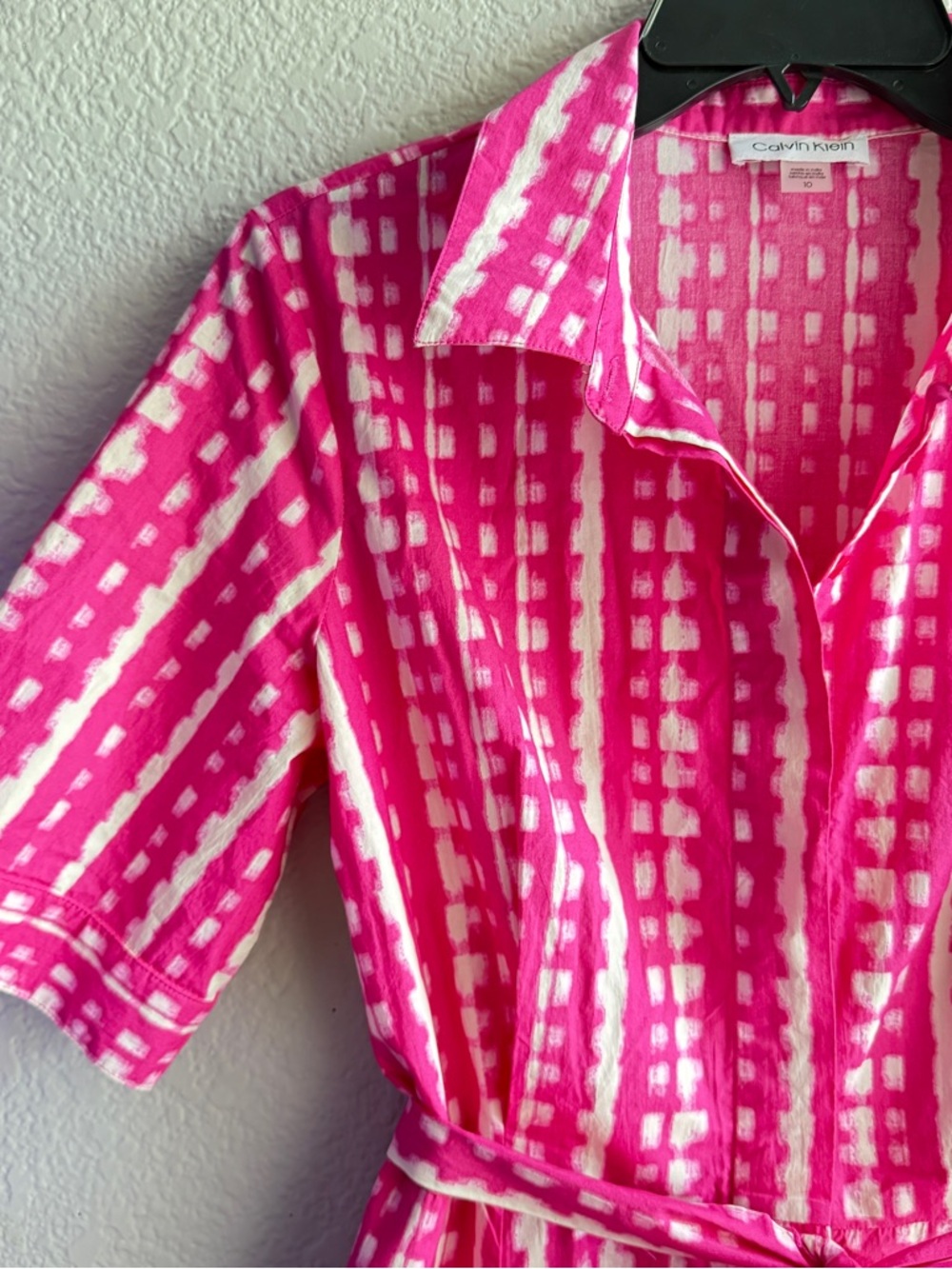 Calvin Klein Pink Printed Button-Up Dress - Picture 3 of 5